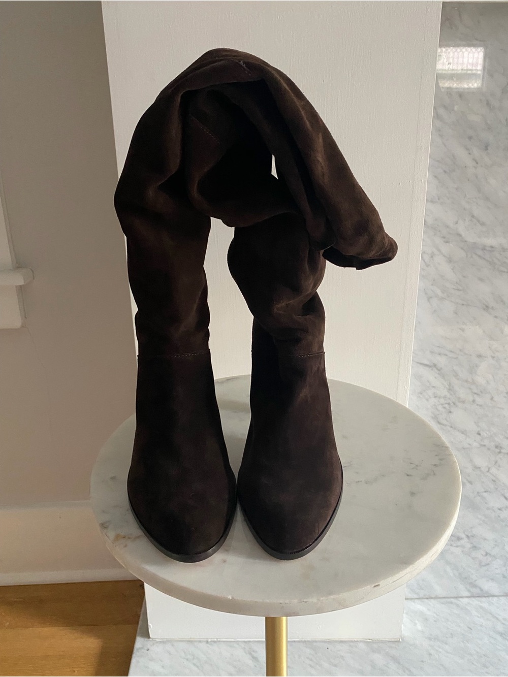 MICHAEL Michael Kors Chocolate Brown Knee-High Slouchy Heeled Boots